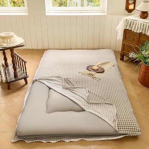 Twin Japanese Futon Mattress Cover - Gingham Check, 43"x84"