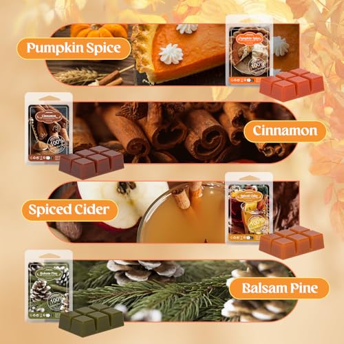 Natural Soy Wax Melts for Warmers - Fall Scented Autumn Fragrance Cubes