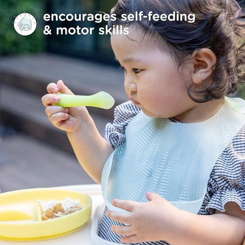 Silicone Baby Training Spoons for Self Feeding & Weaning 2pk