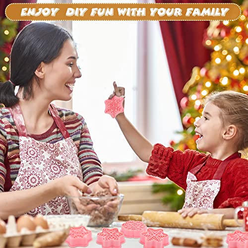 Hoolerry 16 Pcs Winter Snowflake Cookie Cutter Stamps – Snowflakes Edition