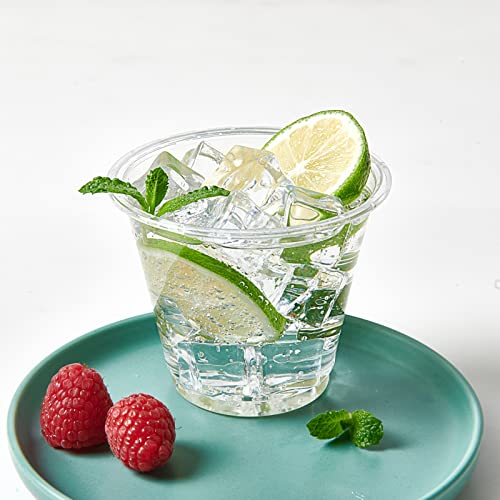 Turbo Bee 600 Pack 9oz Clear PET Cups - Disposable Cocktail Tumblers for Weddings & Parties