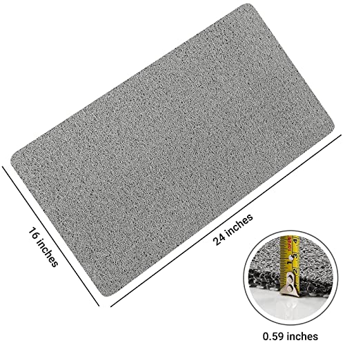 Non-Slip PVC Loofah Shower Mat - 24x16 Inch Quick-Dry Bathtub Mat