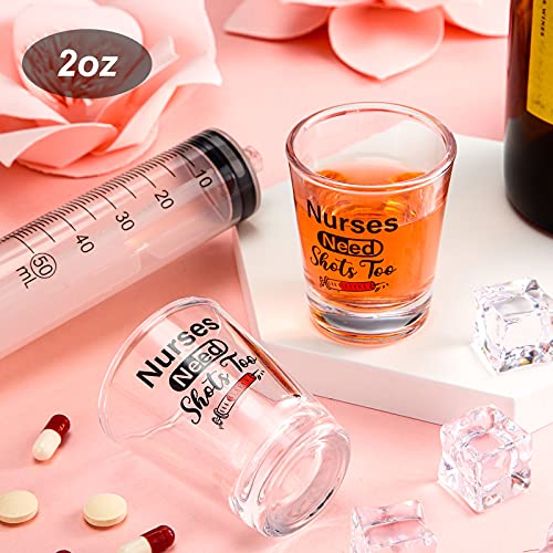 Patelai Nurse Theme Shot Glasses 2 Pcs, 2 oz, 2.36 x 1.97 Inch – Funny Gift for Nurses, Doctors, Medical Staff