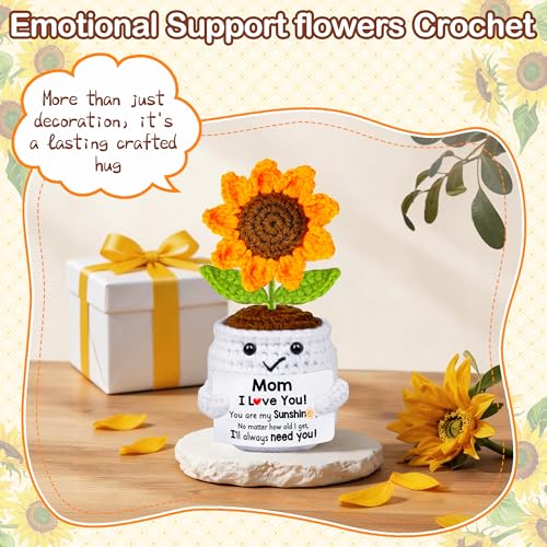 Mom Gifts - Handmade Crochet Sunflower Doll - Mother's Day, Birthday, Mom Appreciation - Variation: Mom Gifts