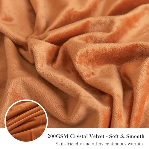 Fluffy Faux Fur Duvet Cover King Size - Burnt Orange Plush Bedding