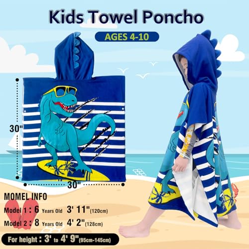 Growell Kids Hooded Beach Towel Poncho - Quick Dry Swim Cover-Up (30x30)