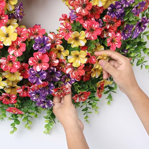 26-Inch Artificial Eucalyptus & Morning Glory Wreath for Front Door