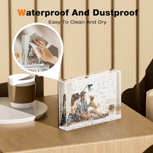 4x6 Liquid Glitter Photo Frame - Floating Sparkle Acrylic Picture Frame