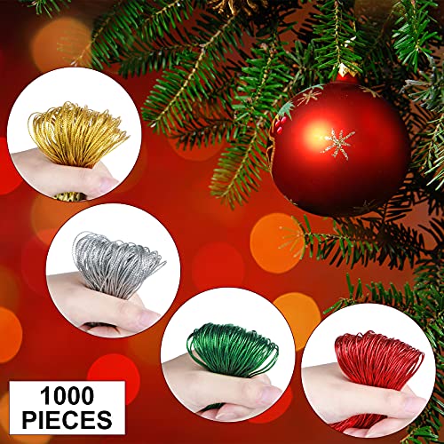 1000-Piece Precut Christmas Ornament Hanging Cords with Snap Lock