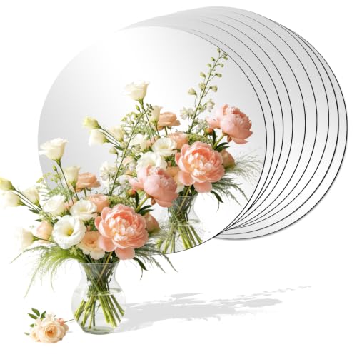 10-Piece 8-Inch Round Acrylic Mirror Centerpieces for Tables and Decor