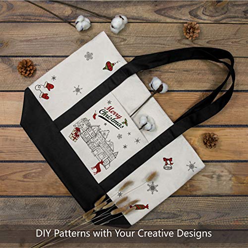 Heavy Duty Canvas Tote Bag with Top Zipper & External Pocket