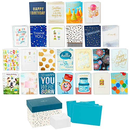 Hallmark All Occasion Cards Assortment?48 Cards and Envelopes with Card Organizer Box (Polka Dots)