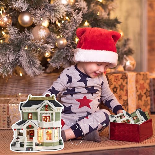 Lighted Christmas Village House - Ceramic Indoor Holiday Decor with LED