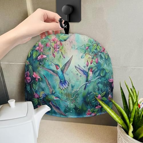 Hummingbird Floral Insulated Tea Cozy for Teapot - 13x10 Inch Kitchen Decor