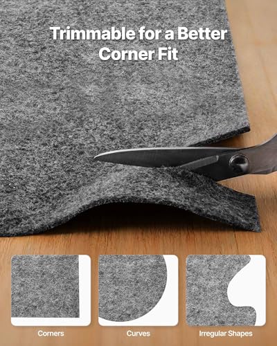 Non-Slip Rug Pad 10x14 ft, Felt and Rubber Carpet Mat for Hardwood Floors