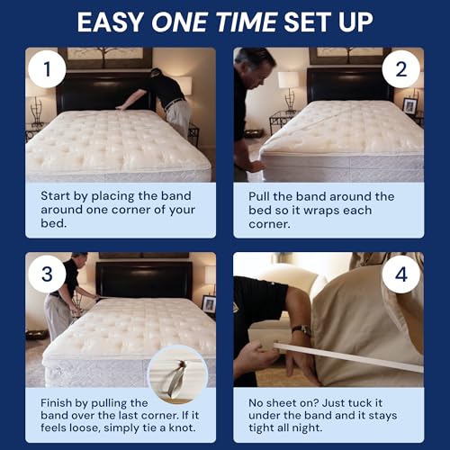 Elastic Fitted Sheet Holder Band for King Bed - Anti-Slip Sheet Straps