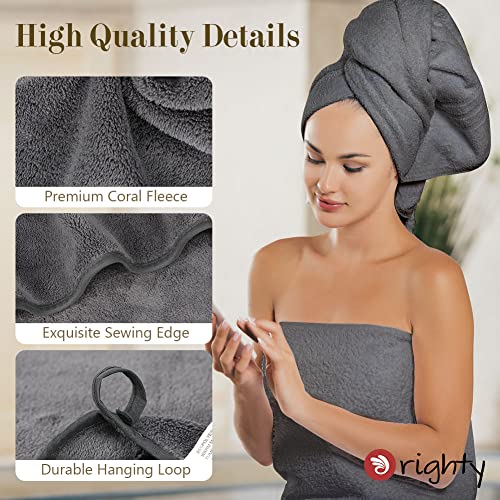 Orighty Microfiber Bath Towel Set 2-Pack (27"x54") - Soft Quick Dry, Grey