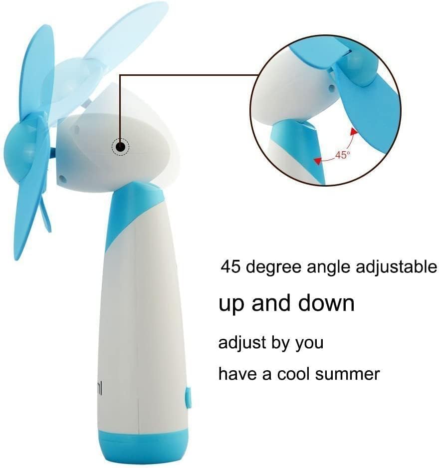 Skiennix Mini Handheld Fan - Portable Battery-Powered Fan with Soft Foam Blades | Blue Color