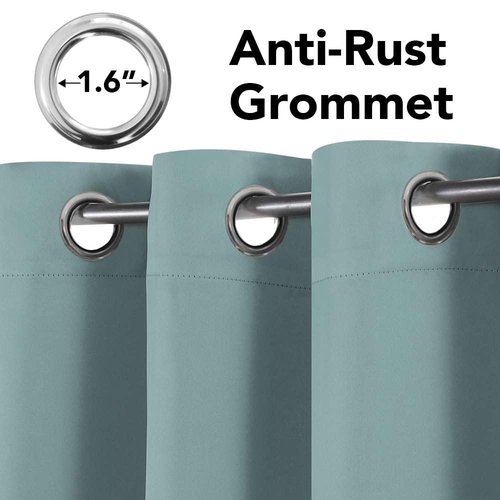 H.VERSAILTEX Blackout Window Treatment Curtains/Panels, Thermal Insulated Room Darkening Solid Grommet Drapes for Bedroom/Living Room Window (52 Inch by 108 Inch, Mineral Blue, Set of 2)
