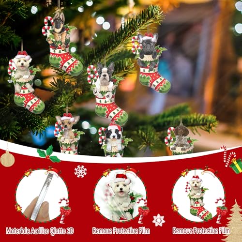 Donciety Black French Bulldog Dog Christmas Ornament - Holiday Tree Decor