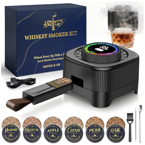 Electric Whiskey Smoker Kit with Adjustable Timer - No Butane Needed, USB Rechargeable