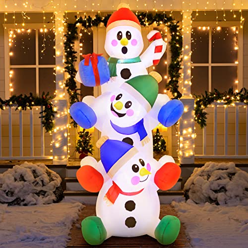 Joiedomi 6 FT Christmas Inflatable Snowman with LED Lights for Holiday Yard Decor