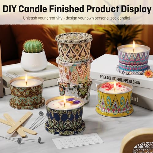 24 Pack Empty Candle Tins with Lids - 2.5 oz Metal Containers