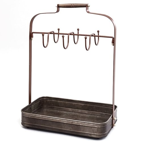 The Lakeside Collection Farmhouse Metal Coffee Mug Rack