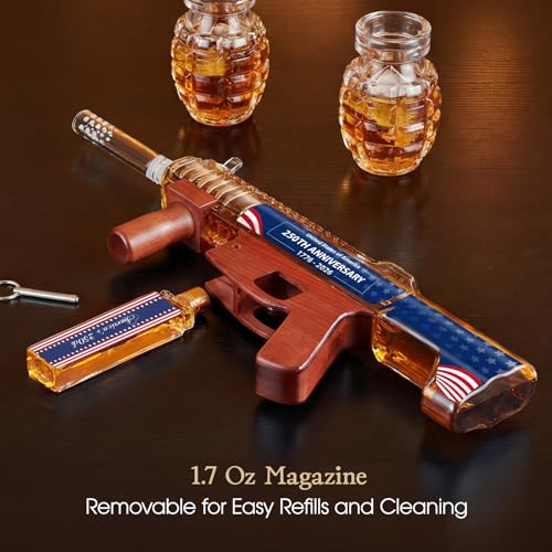 Kollea Star Bar Blue Whiskey Decanter Gift Set with Grenade Glasses