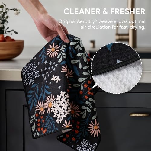 Waffle Microfiber Kitchen Towel Set of 2 - Quick Dry Dish Towels (16" x 28")