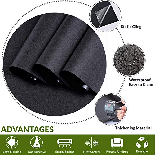 Total Blackout Window Film - 100% Light Blocking Static Cling, 17.7 x 78.7 inches