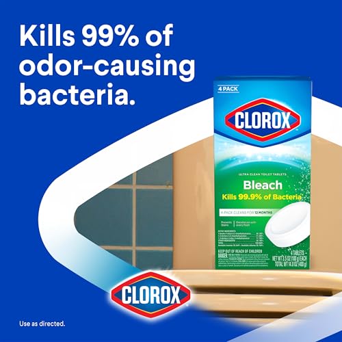 Ultra Clean Toilet Bowl Bleach Tablets - Sanitizing Cleaner (4 Count)
