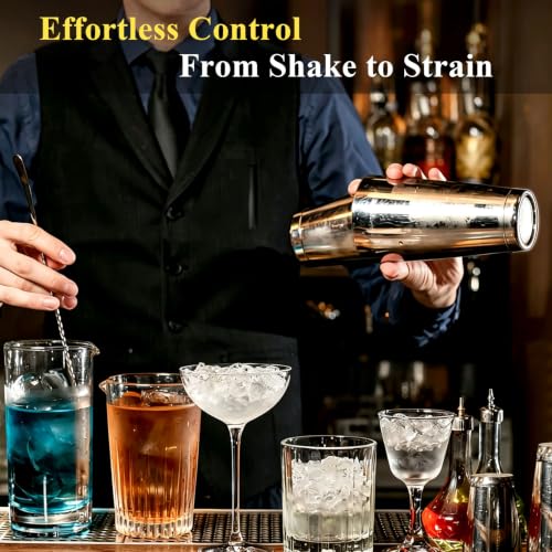 Pafusen Silver 2-Piece Cocktail Shaker Set - 18oz & 28oz Professional Bar Tools