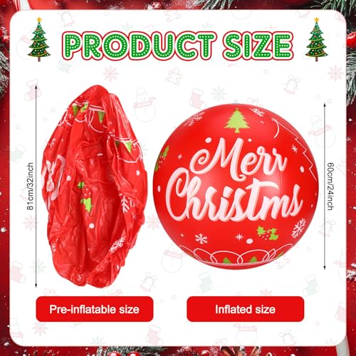 Giant 32 Inch Inflatable Christmas Ornament Balls - Outdoor Holiday Decor