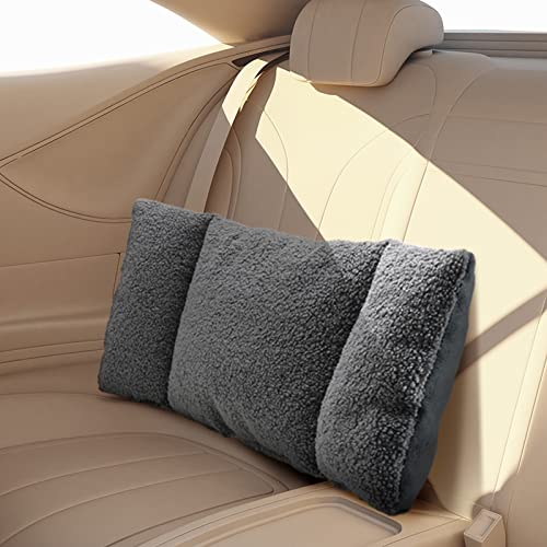 Fleece Lumbar Support Pillow for Car & Home - 3 Section Design