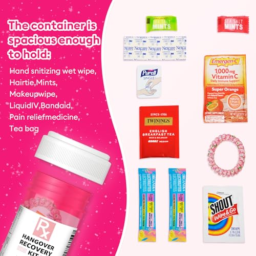 6-Pack Pink Empty Pill Bottles for DIY Hangover Kits - Bachelorette Favors