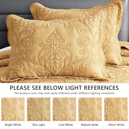 CHIXIN Oversized King Bedspread Coverlet Set - 5-Piece Reversible Paisley