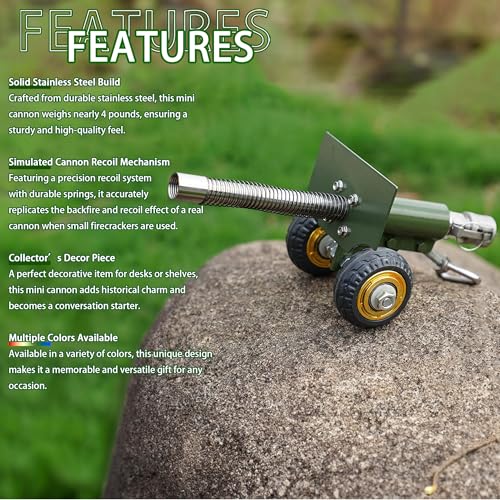 Stainless Steel Mini Cannon Model with Recoil Mechanism