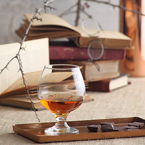 LAV Brandy Snifters Glass Set | 13.25oz Short Stem Balloon Glasses, Pack of 4