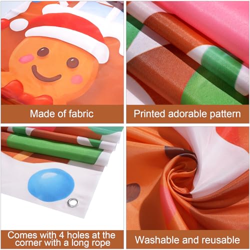 Christmas Gingerbread House Door Cover Decorations - Holiday Backdrop for Xmas Party & Photography