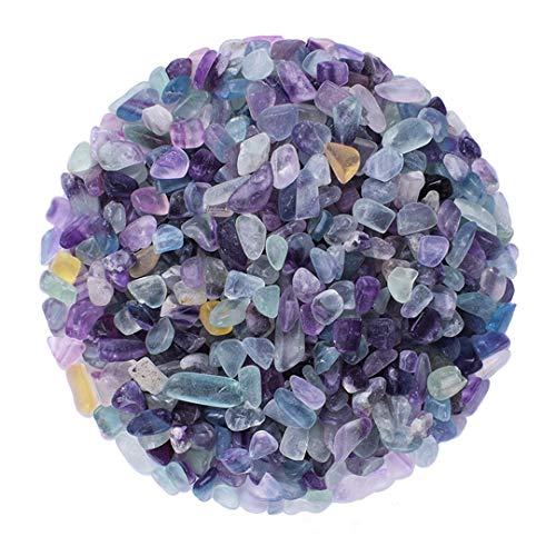 Fluorite Tumbled Crystal Chips - Polished Irregular Stones for Vases (0.5 lb)