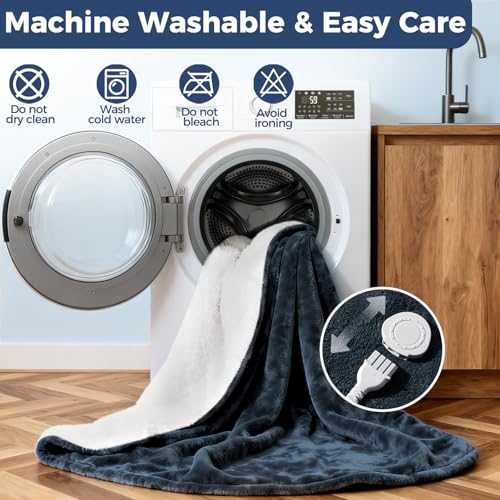 Electric Heated Blanket - Soft Flannel Throw with 5 Temperature Settings