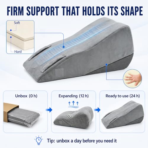 Leg Elevation Pillow Wedge for Post Surgery Recovery - Adjustable Height