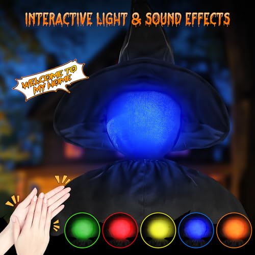 Light Up Holding Hands Witches Outdoor Halloween Decor - 5 Pack, 4.3 Ft