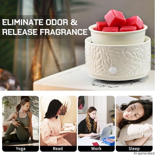 3-in-1 Electric Ceramic Wax Warmer - Flameless Wax Melt & Oil Burner
