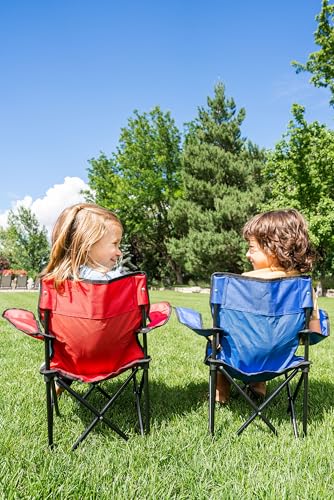Kids Folding Chair - Portable Toddler Seat with Safety Lock, Sapphire Blue