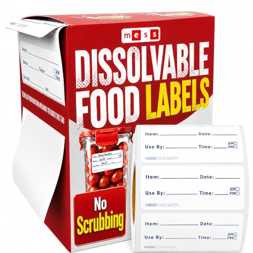 Dissolvable Food Labels 1x2 Inch 200 Roll Removable Pantry Labels