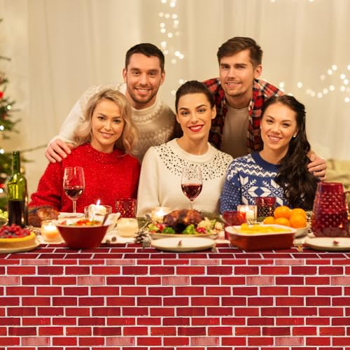 Red Brick Tablecloth Roll 100ft x 54in Waterproof Disposable Party Cover