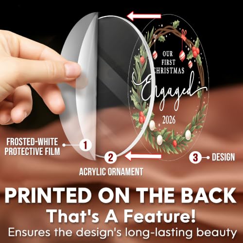HEXMOZ Engaged 2026 Christmas Ornament for Couples - Bridal Keepsake Gift