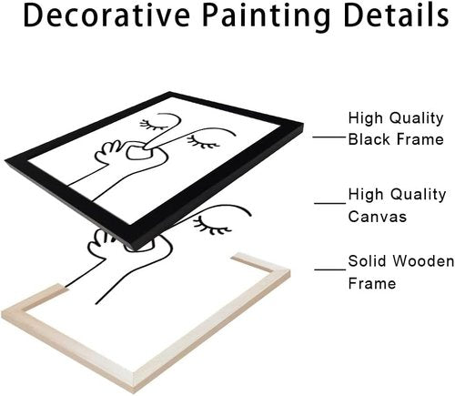 AIANHUA Black and White Bathroom Decor - Humorous Canvas Print for Modern Minimalistic Walls | Funny Guest Toilet Art
